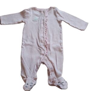 Carters 3m onesie baby pink bunny embroidered